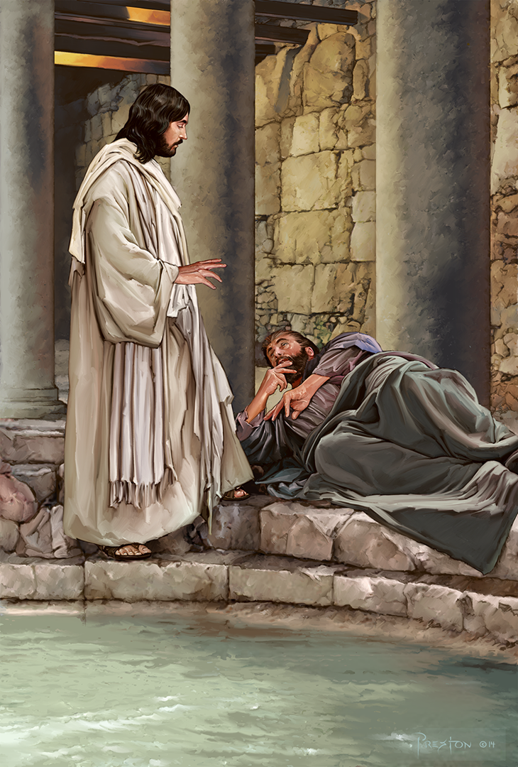 Jesus healing the blind man — biblical illustration
