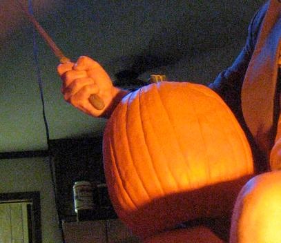 Carving the pumpkin — reference photo